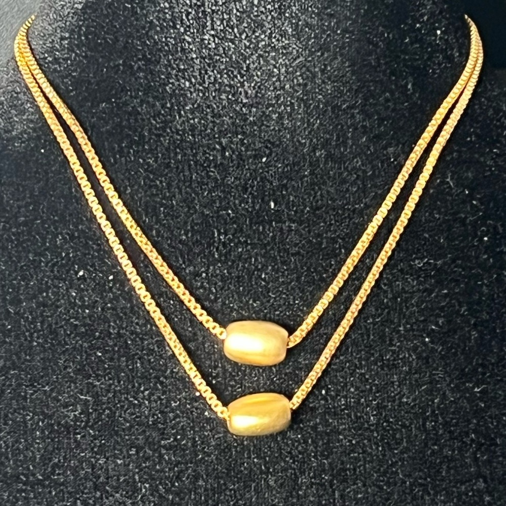 Vintage double strand box chain‎ necklace adjustable length
